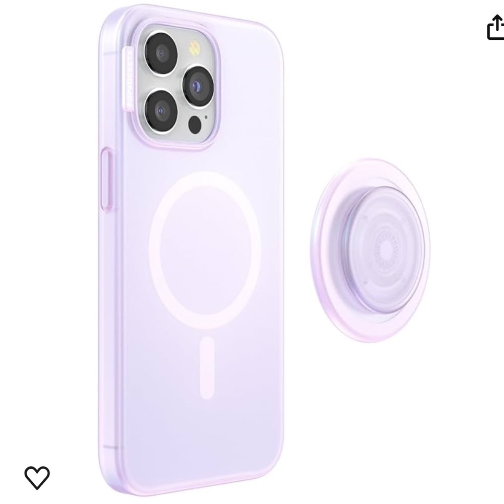 PopSockets iPhone 15 Pro Max Case Opalescent Clear